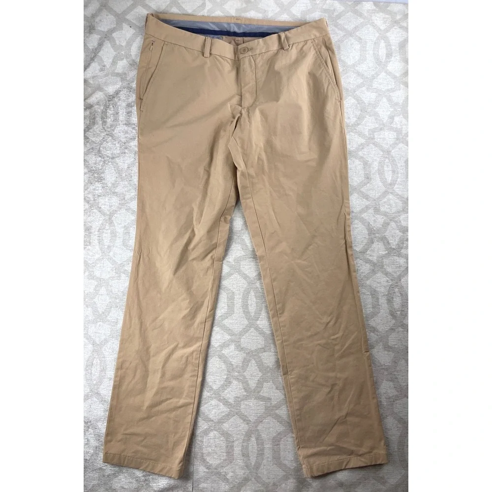 Vineyard Vines On-The-Go Pant Mens 35x32 Khaki Tan Performance Stretch Chino OTG